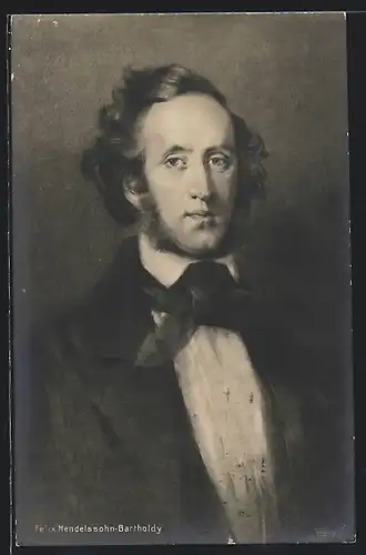 Künstler-AK Fritz Rumpf: Porträt Komponist Felix Mendelssohn-Bartholdy