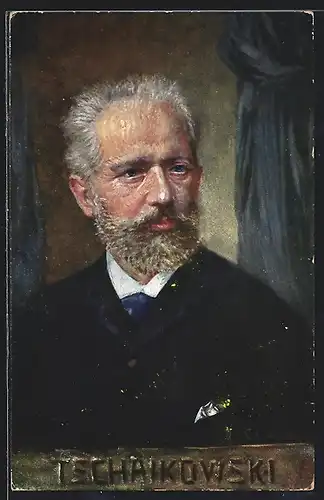 AK Portrait des Komponisten P. Tschaikowski
