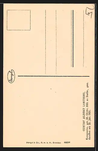 AK Gustav Albert Lortzing, Komponist, 1801-1851