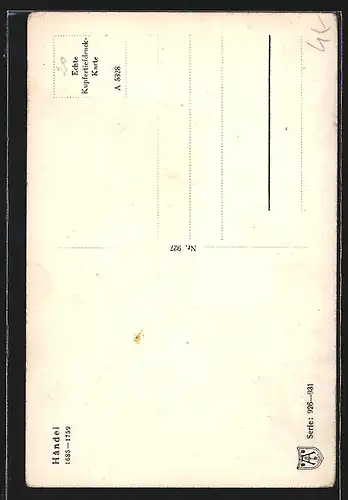 AK Komponist Händel elegant im Portrait