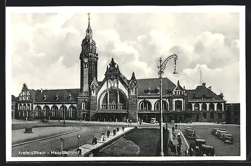 AK Krefeld /Rhein, Totalansicht vom Hauptbahnhof