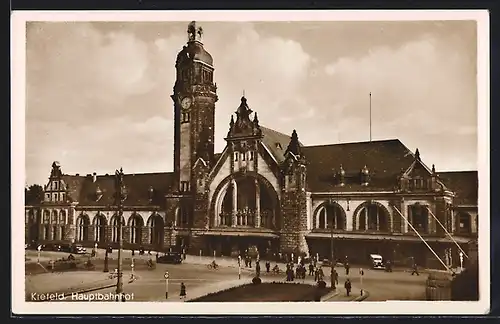 AK Krefeld, Ansicht vom Hauptbahnhof