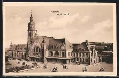 AK Krefeld, Totalansicht Hauptbahnhof