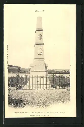 AK Blamont, Monument Erige a la Mémoire des Enfants du Canton Morts pour la Partie
