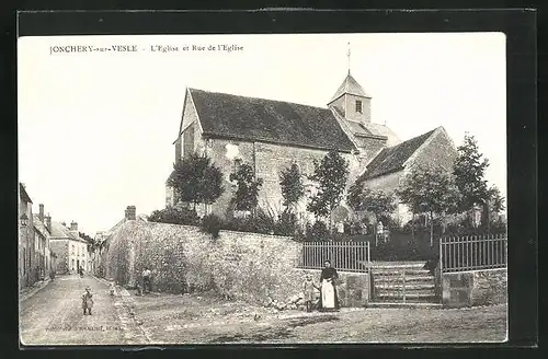 AK Jonchery-sur-Vesle, L`Eglise et Rue de l`Eglise