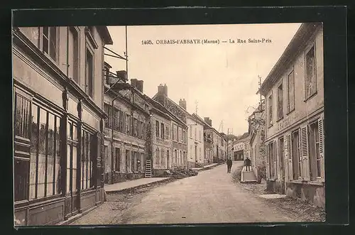 AK Orbais-l`Abbaye, La Rue Saint-Prix, Strassenpartie