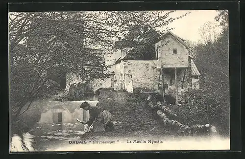 AK Orbais, Le Moulin Mynette, Wassermühle