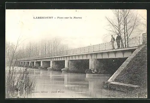 AK Larzicourt, Pont sur la Marne