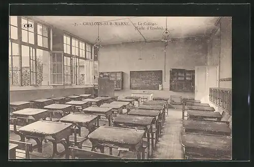 AK Chalons-sur-Marne, le Collége, Salle d'Etudes