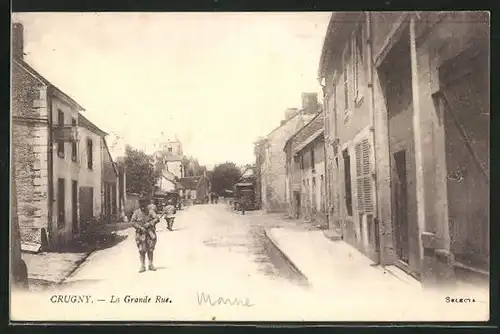 AK Crugny, la Grande Rue