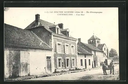 AK Courmelois, Une Rue, Strassenpartie