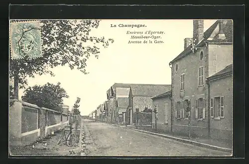 AK Mesnil-sur-Oger, Avenue de la Gare, Strassenpartie