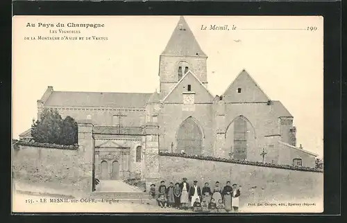AK Le Mesnil-sur-Oger, L`Eglise, Kirche