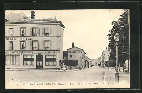 AK Mourmelon-le-Grand, Entrée de la Rue du Génie