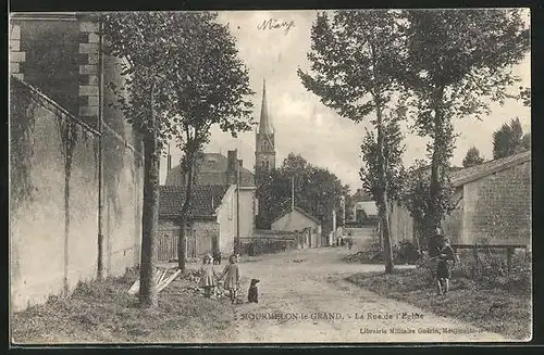 AK Mourmelon-le-Grand, La Rue de l`Eglise, Strassenpartie