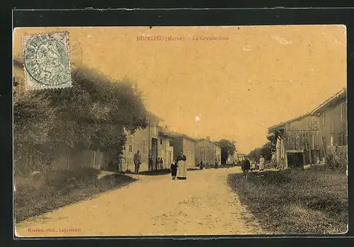 AK Noirlieu, La Grande-Rue, Strassenpartie