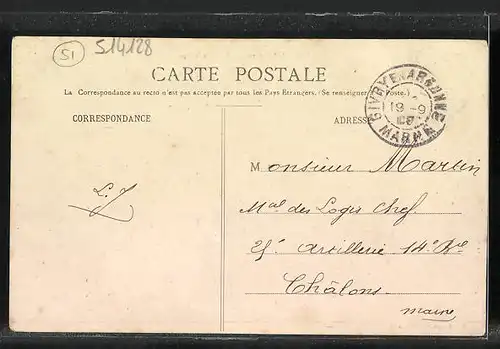 AK Noirlieu, La Grande-Rue, Strassenpartie