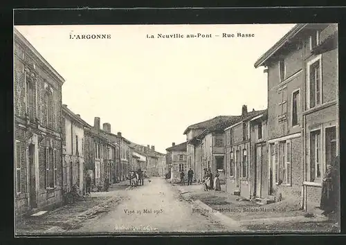 AK La Neuville-au-Pont, Rue Basse, Strassenpartie