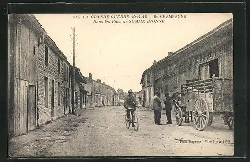 AK Somme-Bionne, Dans les Rues de la Ville, Strassenpartie