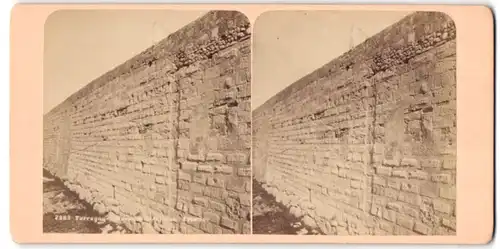Stereo-Fotografie unbekannter Fotograf, Ansicht Tarragone, Antike Mauer
