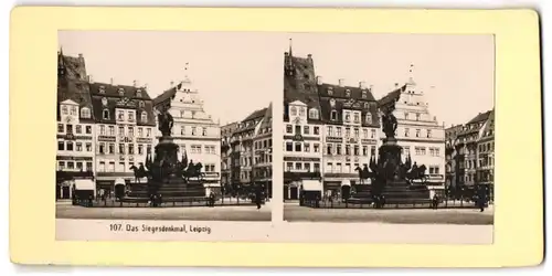 Stereo-Fotografie unbekannter Fotograf, Ansicht Leipzig, Siegesdenkmal