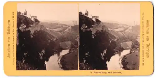 Stereo-Fotografie C. Kauffmann, Berlin, Ansicht Naumburg / Saale, Rudelsburg und Saaleck