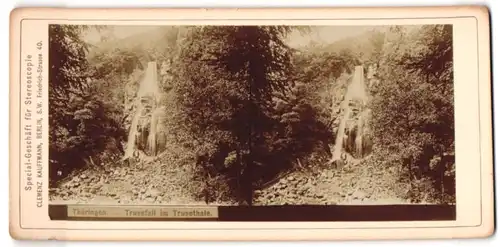 Stereo-Fotografie Clemenz Kauffmann, Berlin, Ansicht Herges, Trusenfall im Trusenthale