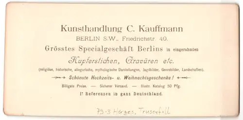 Stereo-Fotografie Clemenz Kauffmann, Berlin, Ansicht Herges, Trusenfall im Trusenthale