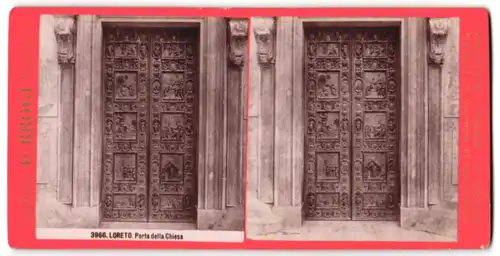 Stereo-Fotografie Giacomo Brogi, Firenze, Ansicht Loreto, Porta della Chiesa