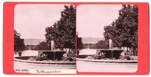 Stereo-Fotografie G. Brogi, Firenze, Ansicht Napoli, Volksgarten