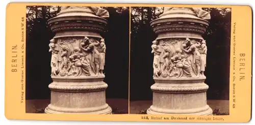 Stereo-Fotografie Gustav Liersch & Co., Berlin, Ansicht Berlin, Relief am Denkmal der Königin Louise