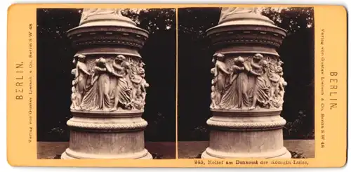 Stereo-Fotografie Gustav Liersch & Co., Berlin, Ansicht Berlin, Relief am Denkmal der Königin Louise