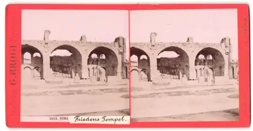 Stereo-Fotografie G. Brogi, Firenze, Ansicht Roma, Friedenstempel