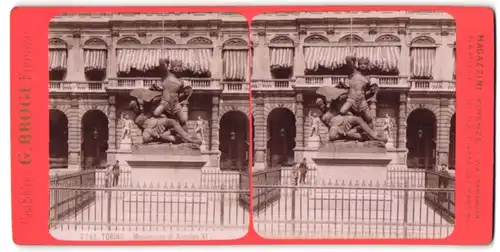 Stereo-Fotografie G. Brogi, Firenze, Ansicht Torino, Monumento di Amedeo VI