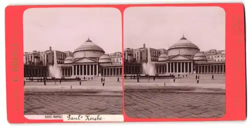 Stereo-Fotografie G. Brogi, Firenze, Ansicht Napoli, Paul-Kirche