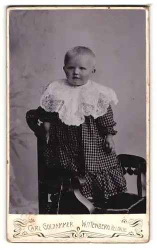 Fotografie Carl Goldammer, Wittenberg, Portrait Kleinkind in Kleid