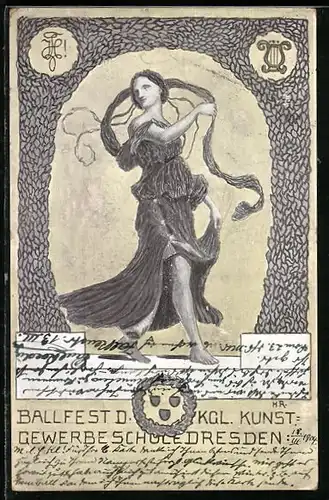 Künstler-AK Dresden, Ballfest der Kgl. Kunstgewerbeschule