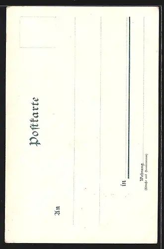 Lithographie Prinzregent Luitpold, Portrait in Uniform, Anlasskarte 80. Geburtstag 1901