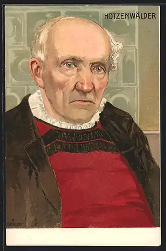 Künstler-AK sign. Bühler: Hotzenwälder, Mann in Schwarzwälder Tracht
