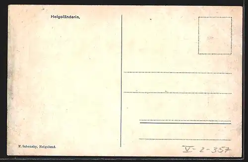 AK Helgoland, Helgoländerin in Tracht
