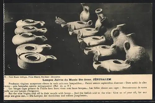 AK Jérusalem, Lampes Juives du Musée Ste-Anne, Lampen