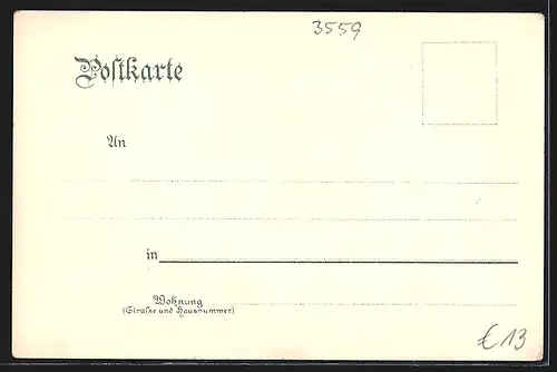 Lithographie Kurhessisches Landeswappen