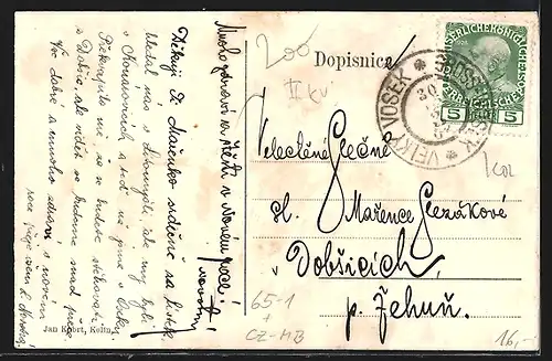 AK Velky Osek, Nadrazi / Bahnhof