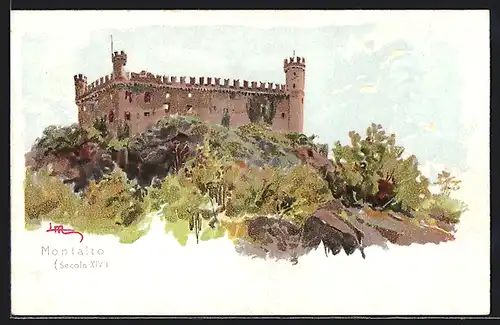 Künstler-AK Leopoldo Metlicovitz: Montalto, Castello