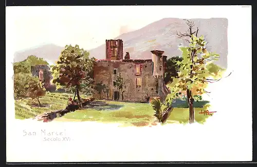 Künstler-AK Leopoldo Metlicovitz: San Marcel, Castello, Secolo XVI
