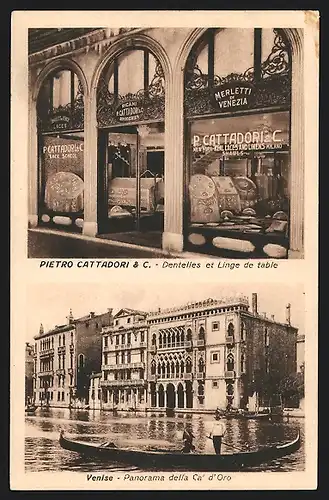 AK Venise, Panorama della Ca` d`Oro, Geschäft Pietro Cattadori