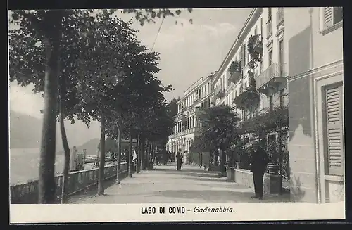 AK Cadenabbia /Lago di Como, Promenade am Ufer des Sees