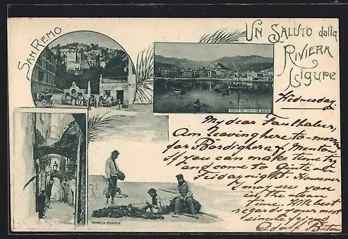 AK San Remo, Veduta del Porto con Barche