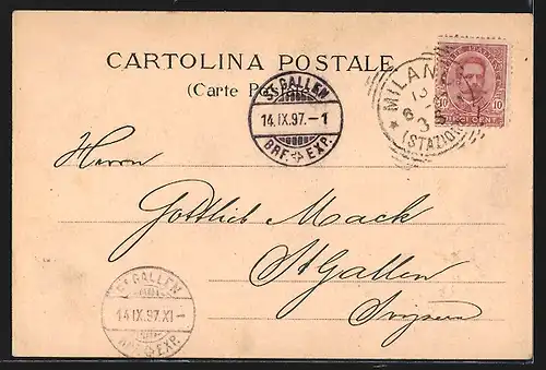 Lithographie Milano, Arco della Pace, Monumento a Giuseppe Garibaldi