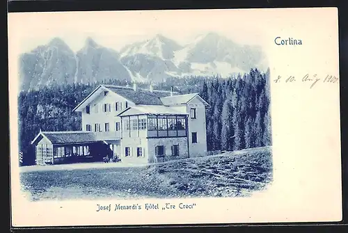 AK Cortina, Josef Menardis Hotel Tre Croci